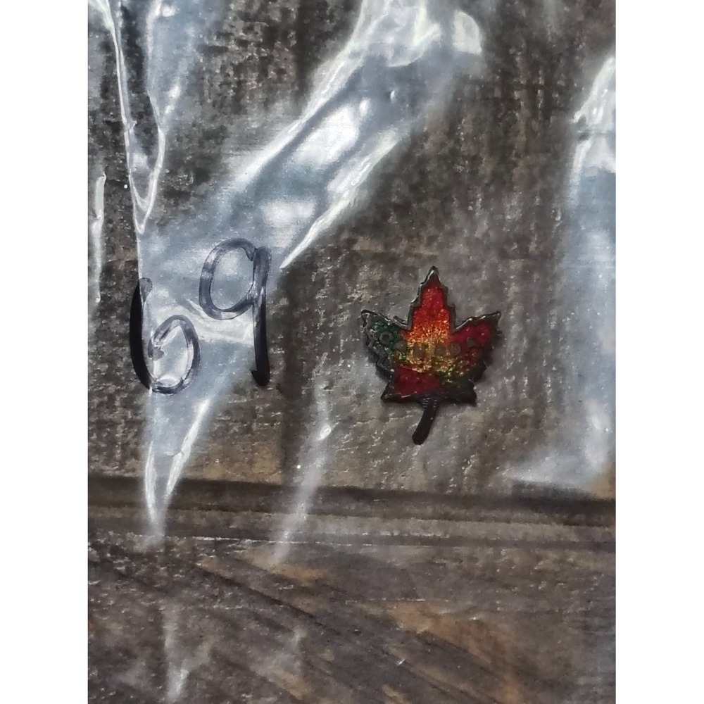 Vintage Maple Leaf Pin Brooch Sterling Silver Multicolor Enamel Souvenir CANADA